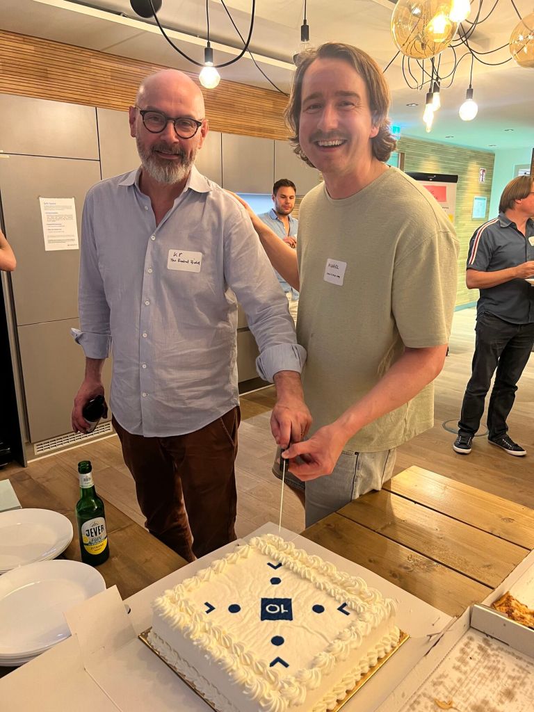 KP & Michael sharing and celebrating 10 years of product field at ProductTank Frankfurt