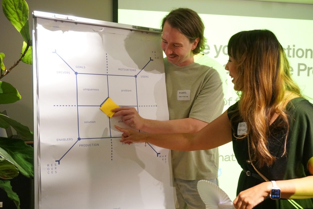 KP & Michael sharing and celebrating 10 years of product field at ProductTank Frankfurt